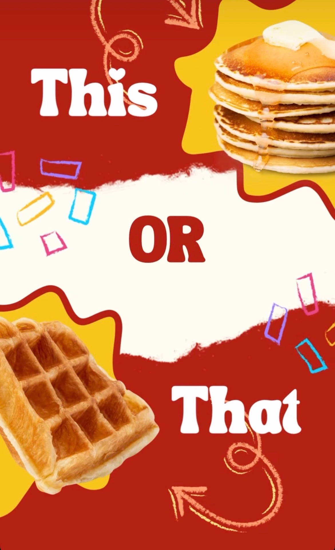 This or That — pancakes o waffles en El Punto Coffee